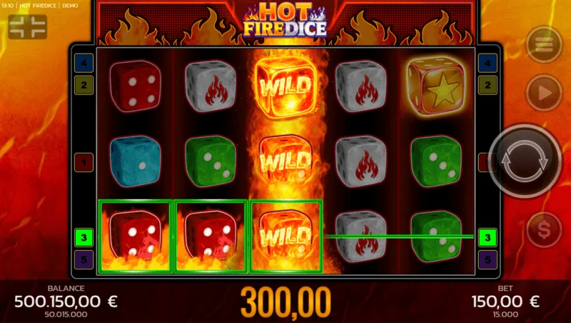Hot Fire Dice - stor gevinst via Random Wilds